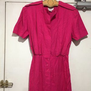 100% Silk, Vintage 80s Midi Shirt Dress